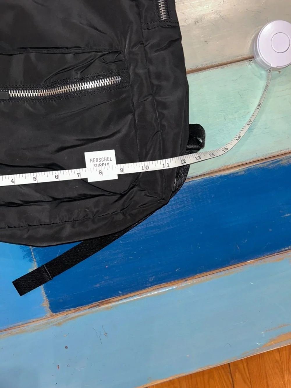 Herschel Supply Co Black Lightweight Nylon Backpack Silver Zippers